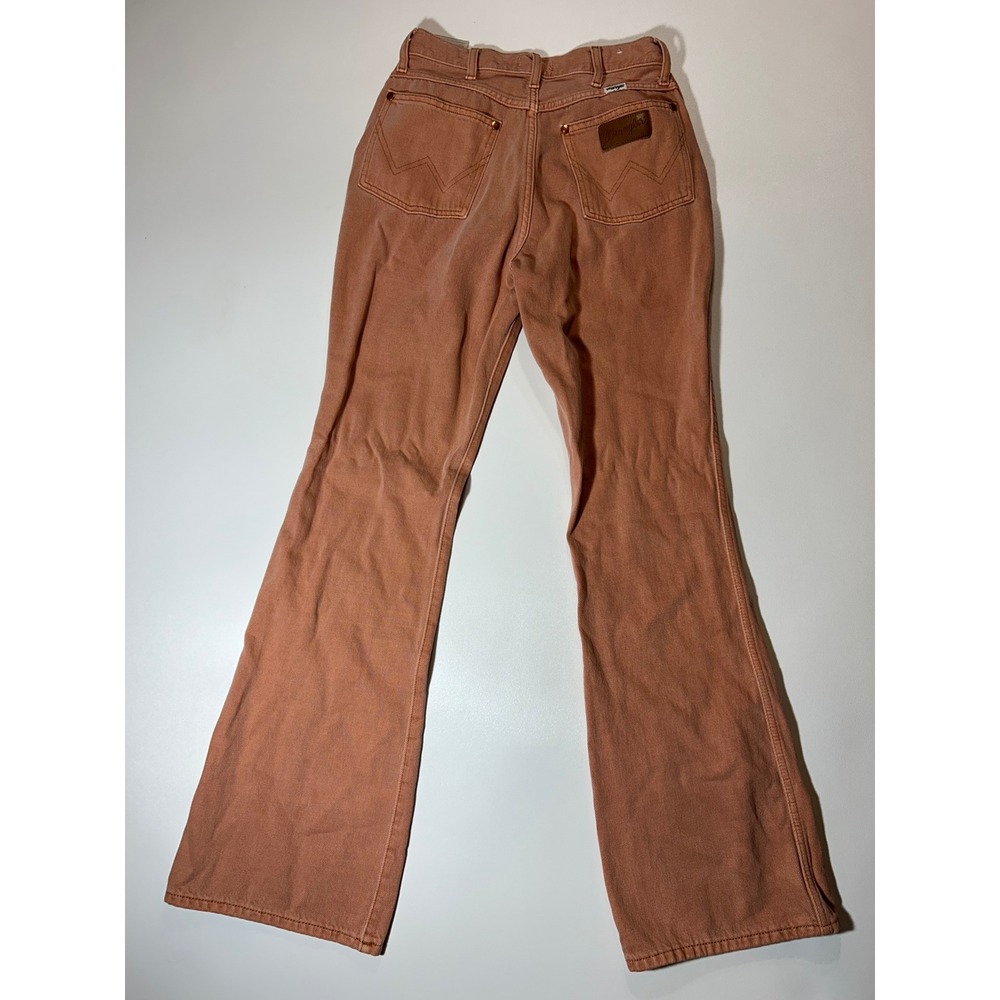 Wrangler Westward Jeans Womens 27 Orange Excellent High Rise Flare Earth Wash - Picture 2 of 6